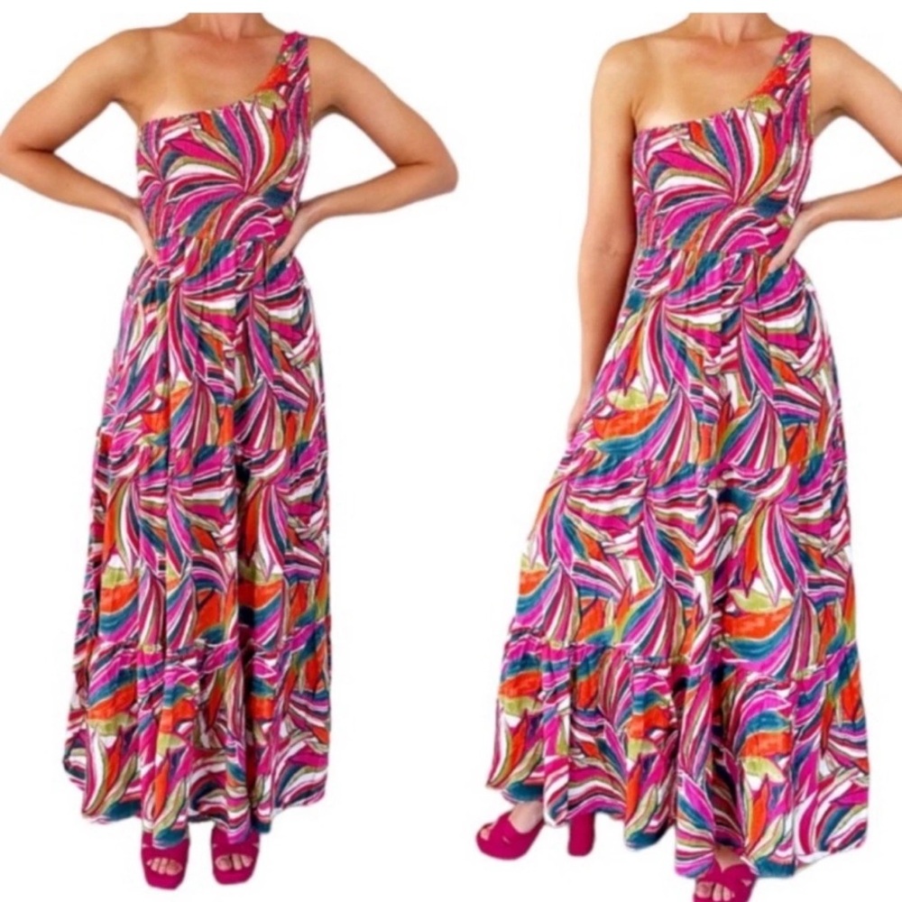 Anthropologie Abel The Label Kelissa One Shoulder Maxi Dress